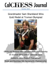 Calchess Journal Editor: Denker/Barber Qualifier