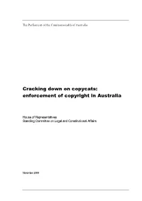 Enforcement of Copyright in Australia And, in Particular, On