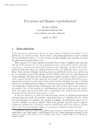 Perception and English T-Glottalization∗