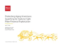 Protecting Aging Americans: Searching for Tools to Fight Elder Financial Exploitation