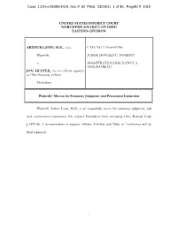 Plaintiffs' Motion for Summary Judgment and Permenent Injunction