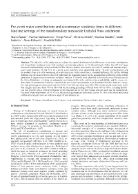 Pre-Event Water Contributions and Streamwater Residence Times in Different Land Use Settings of the Transboundary Mesoscale Lužická Nisa Catchment