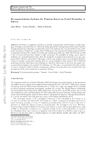 Recommendation Systems for Tourism Based on Social Networks: a Survey