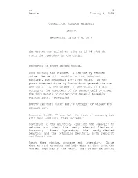 Senate Session Transcript for 01/09/2019