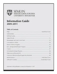 Information Guide 2009–2011