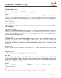 Lonworks & Control Terminology