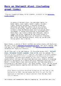 On Shulamit Aloni (Including Great Links)