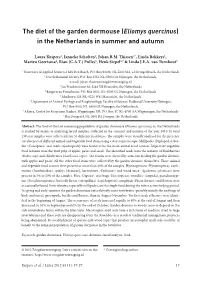 The Diet of the Garden Dormouse (Eliomys Quercinus) in the Netherlands in Summer and Autumn