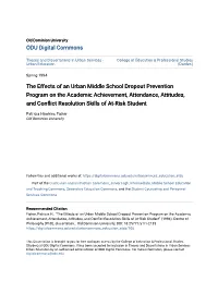 The Effects of an Urban Middle School Dropout Prevention Program On