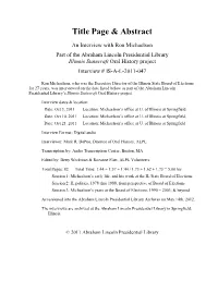 Title Page & Abstract