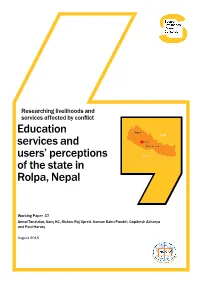 Education Services and Users' Perceptions of the State in Rolpa