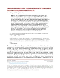 Integrating Rhetorical Performance Across the Disciplines and Curriculum Loren Marquez, Salisbury University