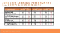 June 2020 Lodging Performance L.A