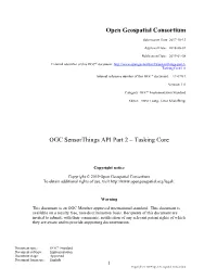 Open Geospatial Consortium OGC Sensorthings API Part 2 – Tasking