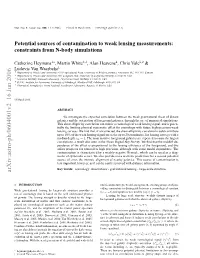 Potential Sources of Contamination to Weak Lensing Measurements