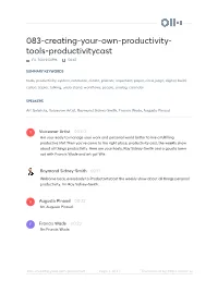 083-Creating-Your-Own-Productivity- Tools-Productivitycast Fri, 7/24 9:54PM 50:47