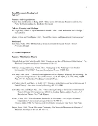 1 Social Movements Reading List Fall 2017 Resource and Organizations