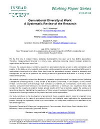 Generational Diversity at Work: a Systematic Review of the Research
