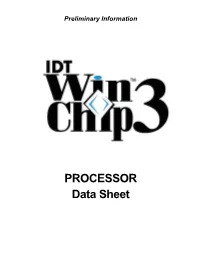 IDT Winchip 3 Processor Data Sheet