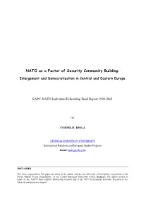 NATO As a Factor of Security Community Building