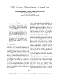 PATTY: a Taxonomy of Relational Patterns with Semantic Types
