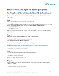 Pi-Uptimeups How to Use Python