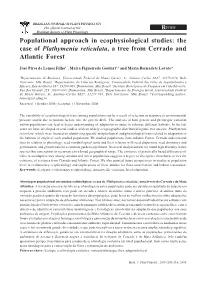 Populational Approach in Ecophysiological Studies: the Case of Plathymenia Reticulata, a Tree from Cerrado and Atlantic Forest