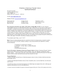 Shadows of American Popular Culture Syllabus/Handbook 1