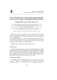 The Relationship Between Railway Gauges and Topographic Features on the Example of the Hungarian Bükk Mountains