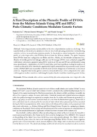 A First Description of the Phenolic Profile of Evoos from The