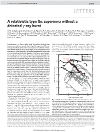A Relativistic Type Ibc Supernova Without a Detected C-Ray Burst