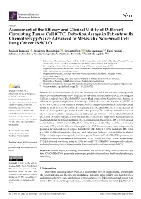 CTC) Detection Assays in Patients with Chemotherapy-Naïve Advanced Or Metastatic Non-Small Cell Lung Cancer (NSCLC