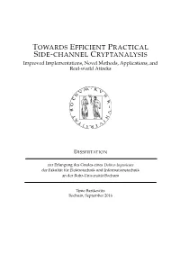 Timo Bartkewitz — Towards Efficient Practical Side-Channel Cryptanalysis