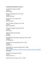 Undergraduate Listening List