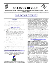 BALOO's BUGLE "Make No Small Plans