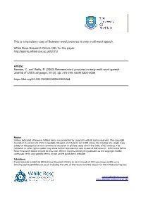 Between-Word Junctures in Early Multi-Word Speech