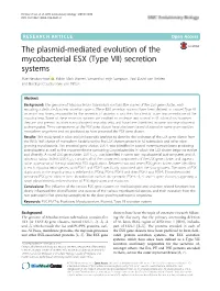 The Plasmid-Mediated Evolution of the Mycobacterial ESX (Type VII
