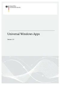 Universal Windows Apps