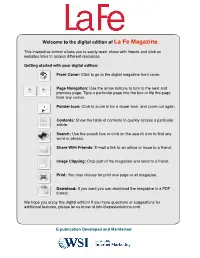 Welcome to the Digital Edition of La Fe Magazine