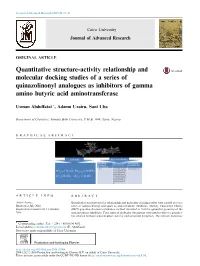 Quantitative Structure-Activity Relationship and Molecular Docking