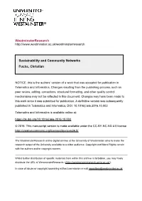 Sustainability and Community Networks Fuchs, Christian