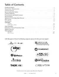 Table of Contents