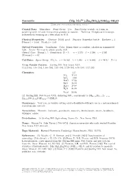 Torreyite (Mg, Mn )9Zn4(SO4)2(OH)22 • 8H2O C 2001-2005 Mineral Data Publishing, Version 1
