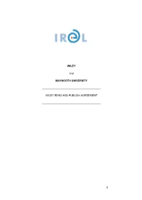 0 WILEY and MAYNOOTH UNIVERSITY WILEY READ AND