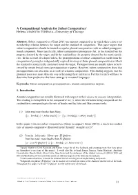 A Compositional Analysis for Subset Comparatives∗ Helena APARICIO TERRASA–University of Chicago