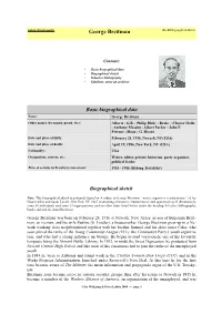Bio-Bibliographical Sketch of George Breitman