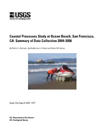 Coastal Processes Study at Ocean Beach, San Francisco, CA: Summary of Data Collection 2004-2006