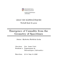 Emergence of Causality from the Geometry of Spacetimes