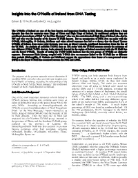 Insights Into the O'neills of Ireland from DNA Testing