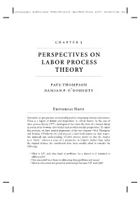 Perspectives on Labor Process Theory
